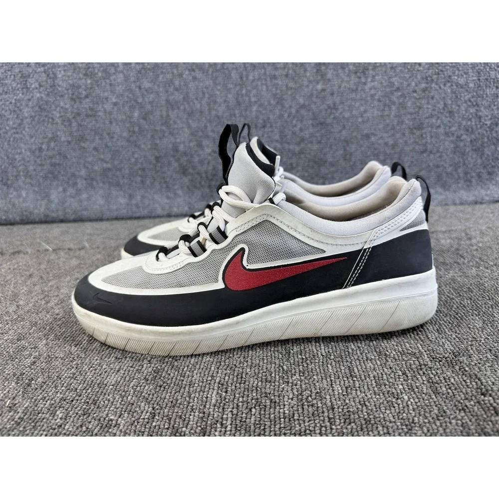 Nike SB Nyjah Free 2 Shoes Mens 8.5 Gray Black Red Skate Sneakers BV2078-002